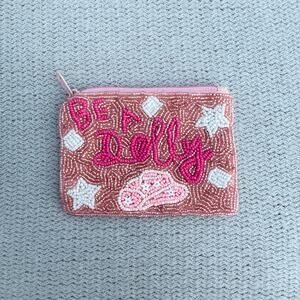 Pink Beaded Be a Dolly Dolly Parton Zippered Coin Purse